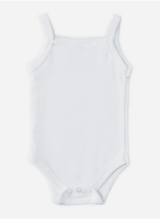 Babies Basic Pack of 3 - Solid Combed Cotton Sleeveless Bodysuit  - Image 2
