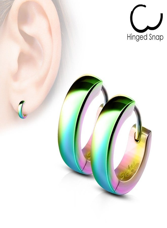 Pierced Owl 20GA 316L Stainless Steel 4mm Domed Huggie Hoop Earrings, Sold as a Pair (Rainbow) - Image 4