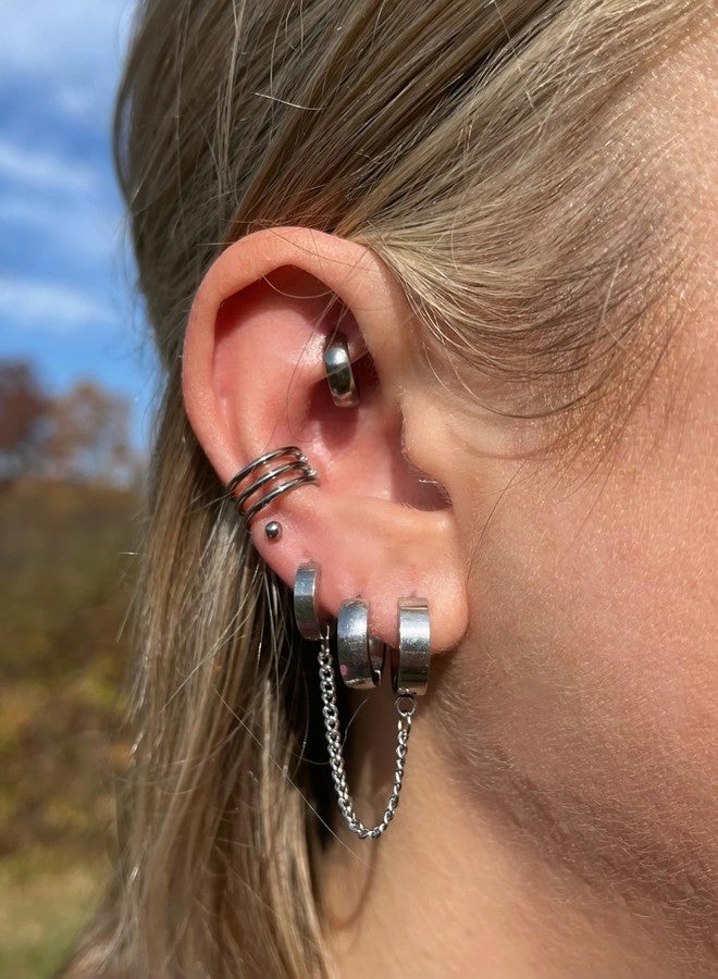 Pierced Owl 20GA 316L Stainless Steel 4mm Domed Huggie Hoop Earrings, Sold as a Pair (Rainbow) - Image 3