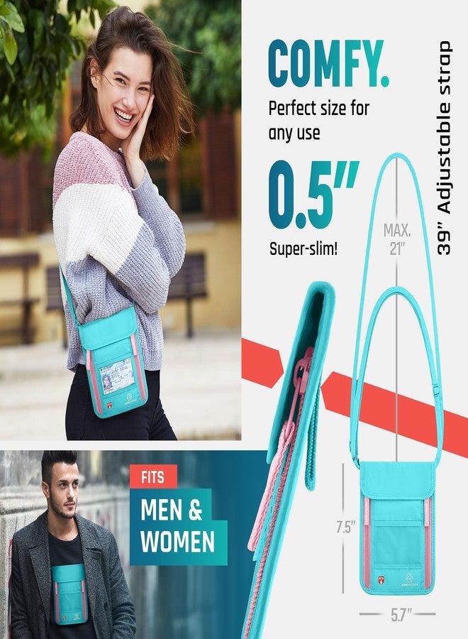 Alpha Keeper محفظة سفر ألفا كيبر للرقبة مع حامل جواز سفر مزود بتقنية حجب RFID للرجال/النساء - حقيبة سفر رفيعة للغاية لحماية أوراقك المهمة ونقودك، ناعمة ومبتكرة - Image 3