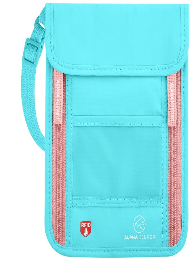 Alpha Keeper محفظة سفر ألفا كيبر للرقبة مع حامل جواز سفر مزود بتقنية حجب RFID للرجال/النساء - حقيبة سفر رفيعة للغاية لحماية أوراقك المهمة ونقودك، ناعمة ومبتكرة - Image 1