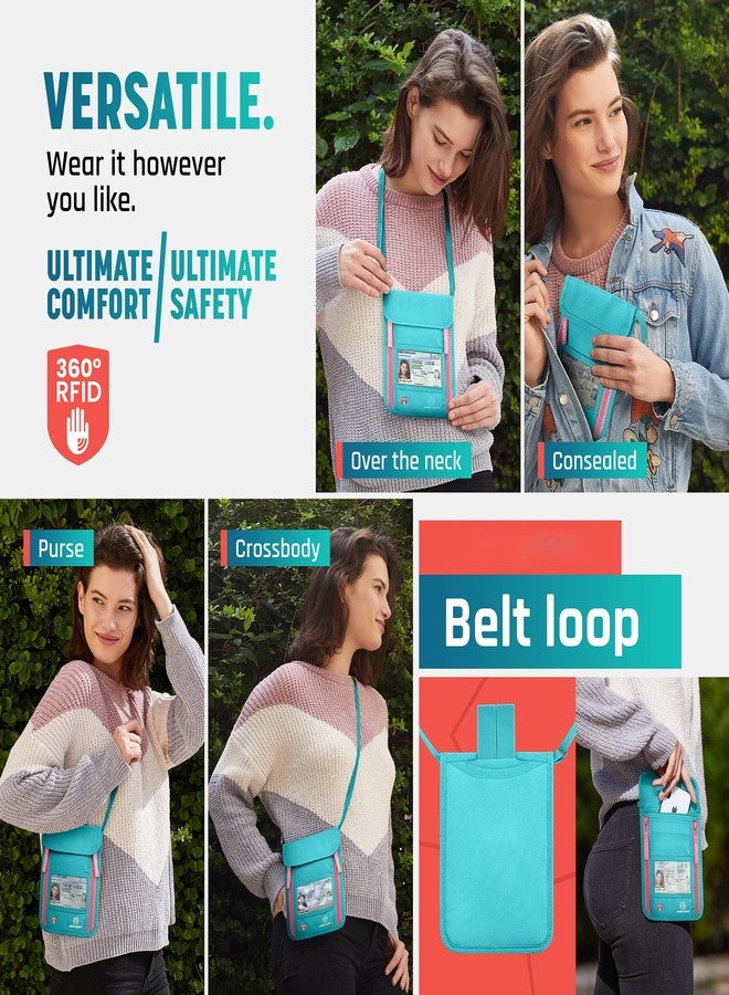 Alpha Keeper محفظة سفر ألفا كيبر للرقبة مع حامل جواز سفر مزود بتقنية حجب RFID للرجال/النساء - حقيبة سفر رفيعة للغاية لحماية أوراقك المهمة ونقودك، ناعمة ومبتكرة - Image 4