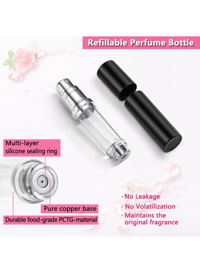 Chabeia 2 Pack Black Spray Bottle ,5ml Travel Perfume Atomiser Refillable,Underfill Perfume Atomizer Mini Empty Spray Bottle Pods Travel Perfume Holder Pocket Travel Toiletries Holiday Travel Essentials For Handbag Traveling - Image 2