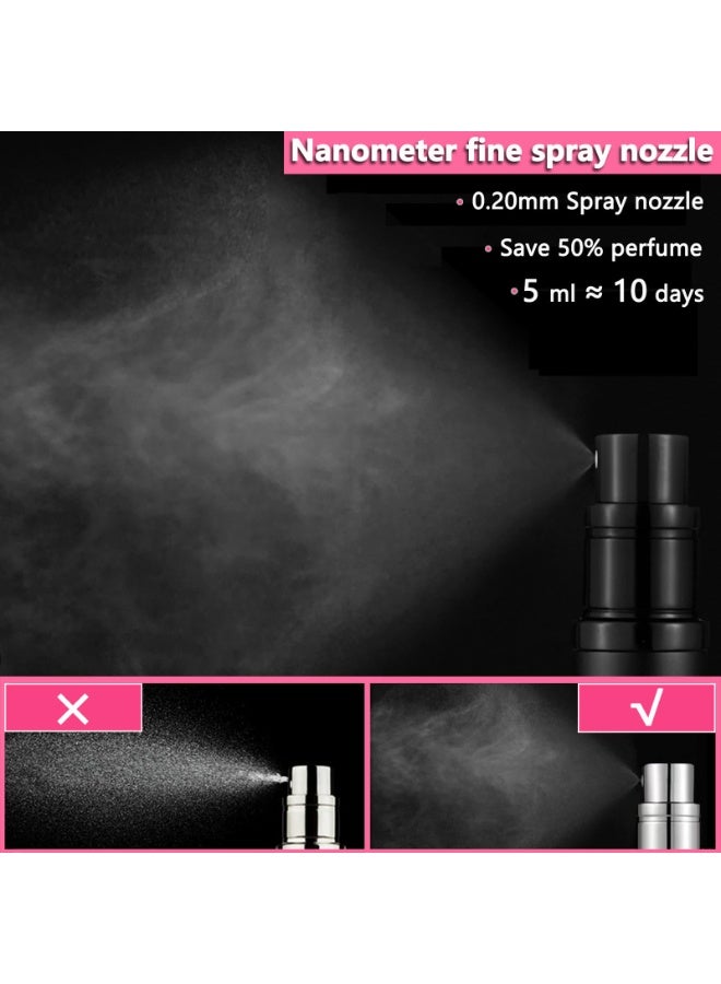 Chabeia 2 Pack Black Spray Bottle ,5ml Travel Perfume Atomiser Refillable,Underfill Perfume Atomizer Mini Empty Spray Bottle Pods Travel Perfume Holder Pocket Travel Toiletries Holiday Travel Essentials For Handbag Traveling - Image 3