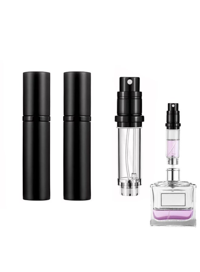 Chabeia 2 Pack Black Spray Bottle ,5ml Travel Perfume Atomiser Refillable,Underfill Perfume Atomizer Mini Empty Spray Bottle Pods Travel Perfume Holder Pocket Travel Toiletries Holiday Travel Essentials For Handbag Traveling - Image 1