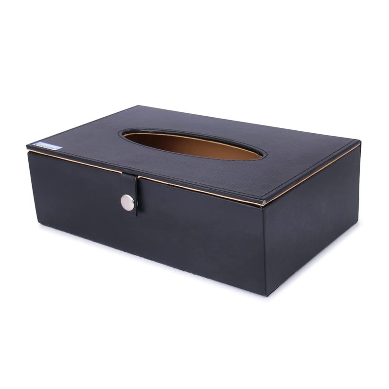 Rasper Black Leather Tissue Box Holder for Car Napkin Holder Tissue Paper Dispenser Facial Tissue Holder for Home Office with Magnetic Closure - Image 5