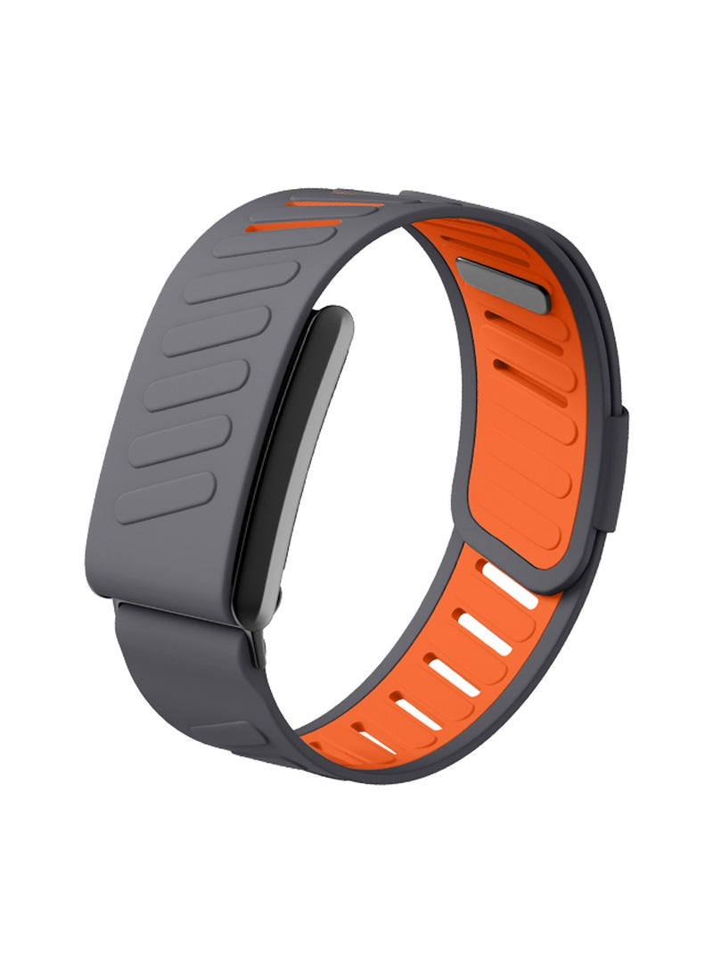 Moxedo Moxedo Flow-Fit Silicone Strap Compatible with WHOOP 4.0  Adjustable Replacement Band for Men & Women Lightweight, Sweatproof, Skin-Friendly, Secure Fit, Waterproof Sports Loop ( Grey/Orange)  - Image 1