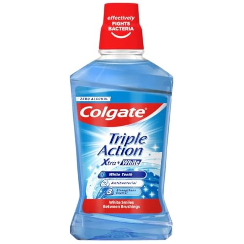 Colgate Mouth Rinse Triple Action Xtra White Mouthwash, 500ml