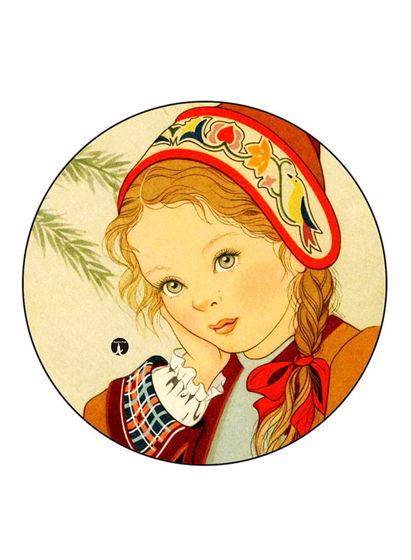 Girl Printed Mouse Pad  Multicolour