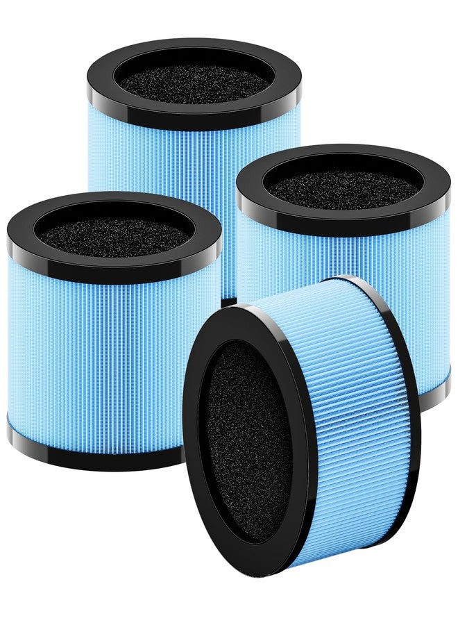 Improvedhand MK01&MK06 Filter Replacement Compatible with AROEVE MK01 & MK06, ToLife TZ-K1, Kloudi DH-JH01 Air Purifier, 4-in-1 Filtration, H13 True HEPA & Activated Carbon Filter,Blue, Pack of 4 - Image 1