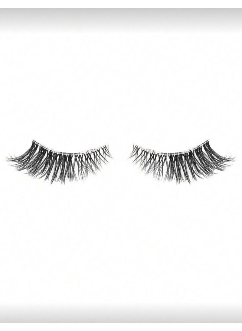 10 أزواج من رموش عين القطة الطبيعية المتقاطعة مع خط شفاف - Image 5