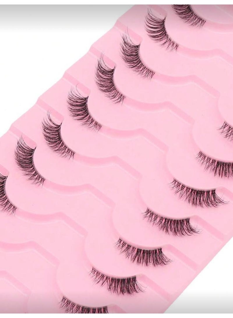 10 أزواج من رموش عين القطة الطبيعية المتقاطعة مع خط شفاف - Image 3