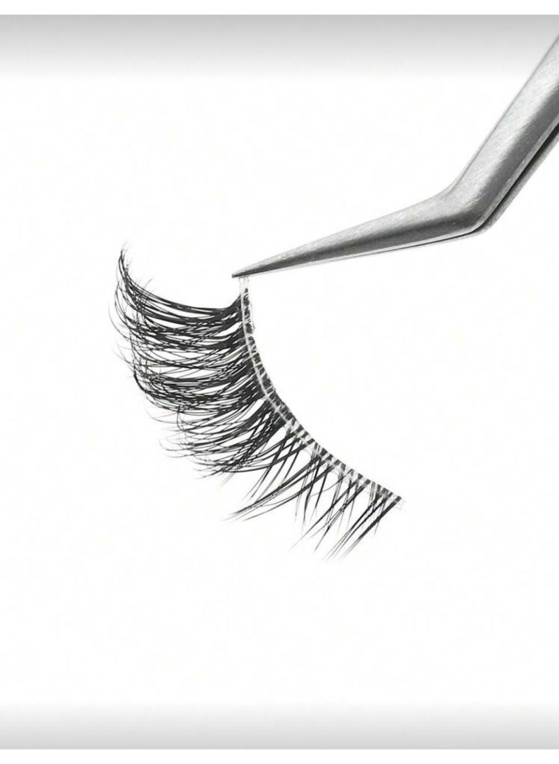 10 أزواج من رموش عين القطة الطبيعية المتقاطعة مع خط شفاف - Image 4