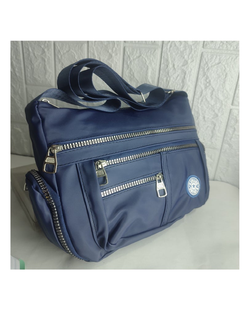 Men's crossbody bag that carries all travel and trip items, high quality, blue - Image 1