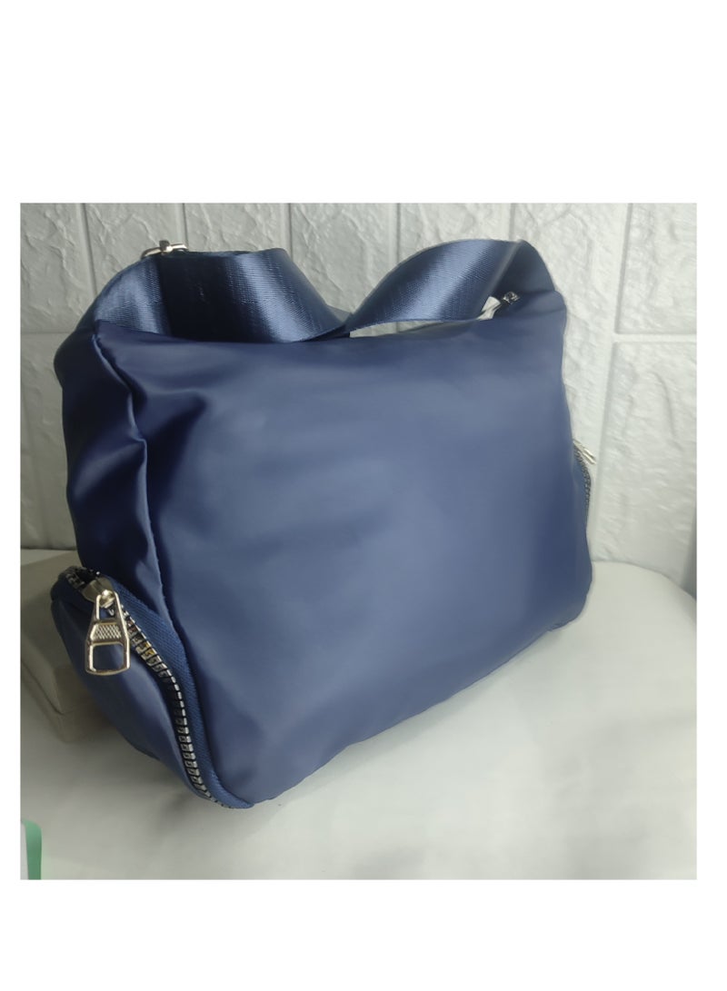 Men's crossbody bag that carries all travel and trip items, high quality, blue - Image 3