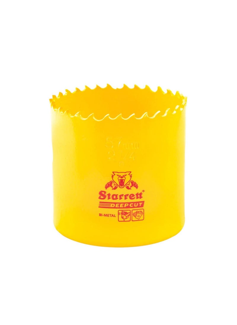 Starrett Starrett BiMetal Deep Cut Hole Saw with Abrasion Resistant HSS Teeth  Ideal for Cutting Metal Steel and Wood  214 Diameter 2 Depth  DCH0214G  - Image 1