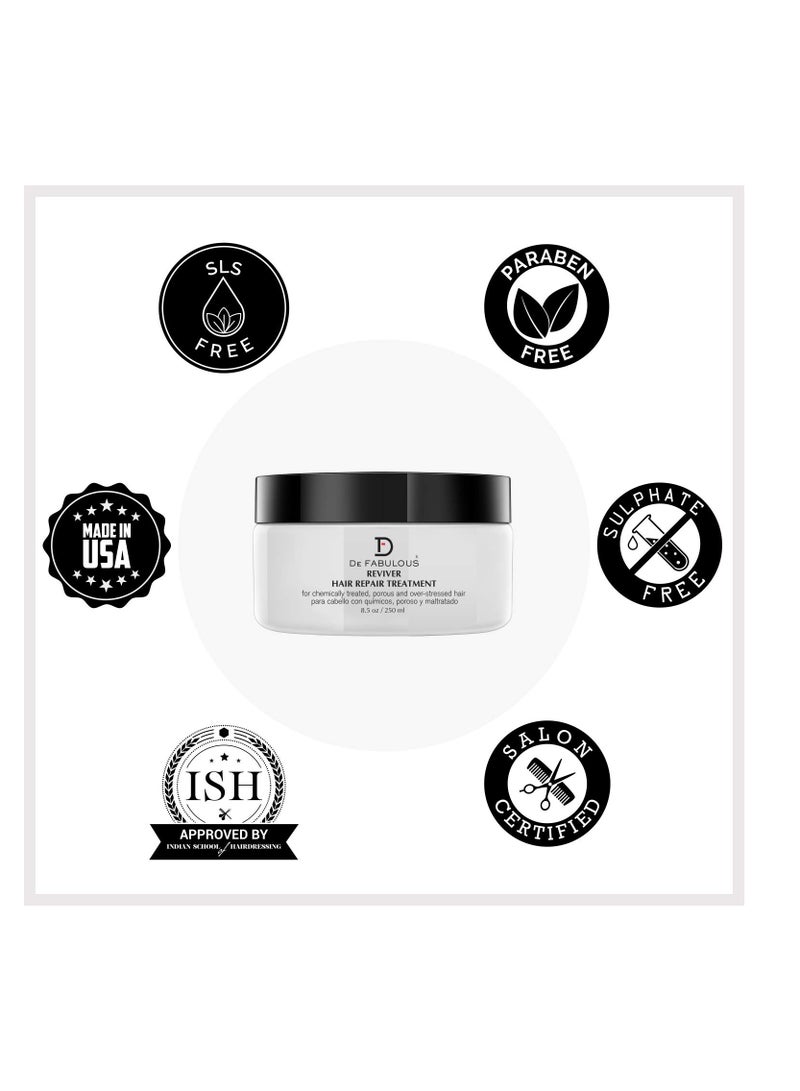 De Fabulous Reviver Hair Repair Treatment 250ml Sulphate Free pH Balanced All Hair Types - Image 2