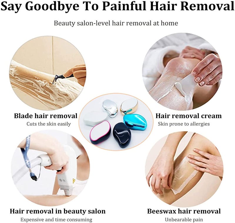 Crystal Hair Eraser Black M Size - Painless Hair Removal Exfoliating Tool With 3-Year Reusable Nano-Crystalline Technology for Body Arms Legs Chest Back Sensitive Skin Men Women - Image 4