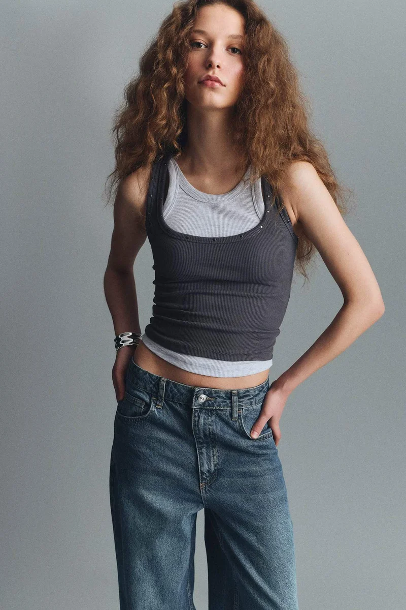 ديفاكتو Slim Fit Camisole U Collar Tank Top