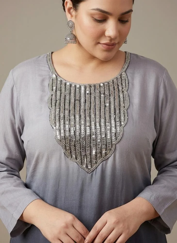 Viny PLUS SIZE VINY Black Ombre Embellished Top & Palazzo Set –  Women's Indian Ethnic Wear