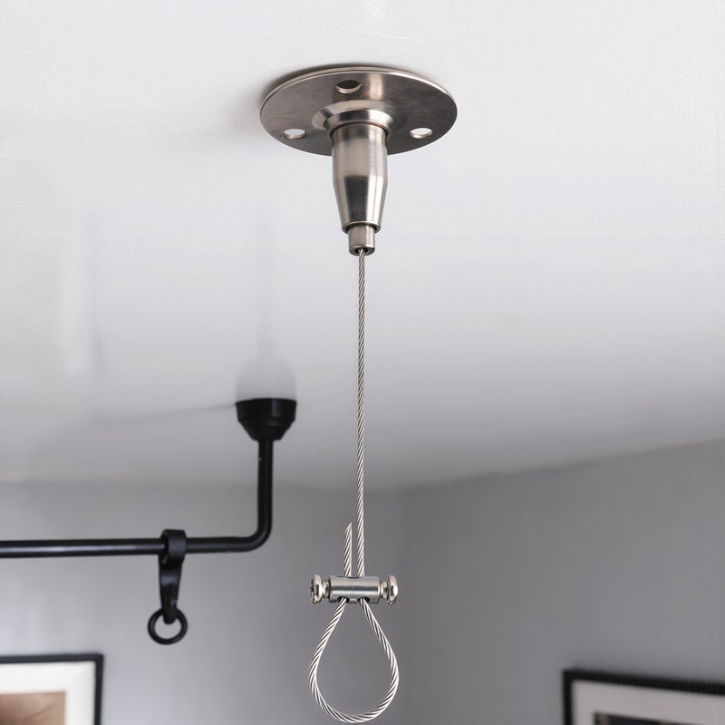 Stainless Steel Wire Hanging Rope 1.5mm Dia 0.5m Disc Mount Heavy Duty for Sign Light - Image 1