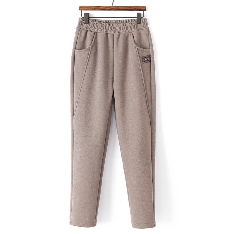 Mother'S Pants Children Middle-Aged And Elderly Winter Fleece-Lined Thickened Woolen Pants For Outer Wearing Middle-Aged Pants With Loose Waist - Image 1