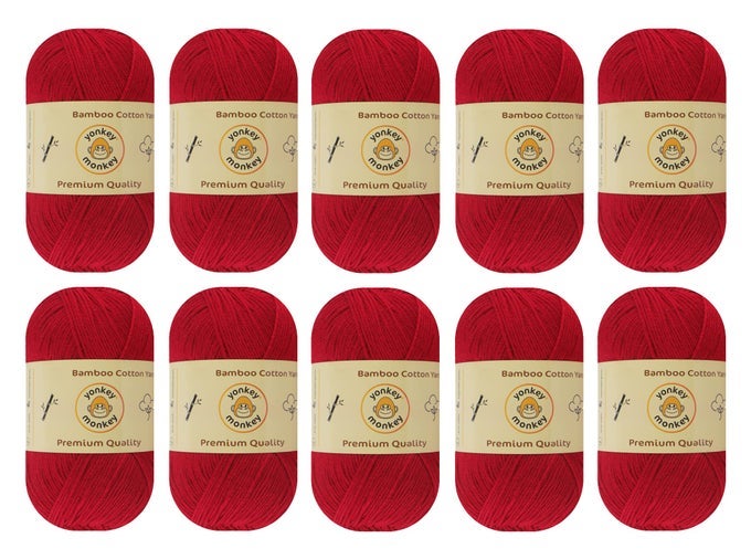 10PACK OF 500 GRAMS YARN 70 RAYON DERIVED FROM BAMBOO 30 COTTON IMPORTED BERRY 9032