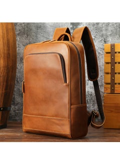 European and American Retro Crazy Horse Leather Backpack Genuine Leather Mens Runaway Backpack Large Capacity Cowhide Travel Bag for Men2253 Crazy Horse Brown 2253 Crazy Horse Brown
