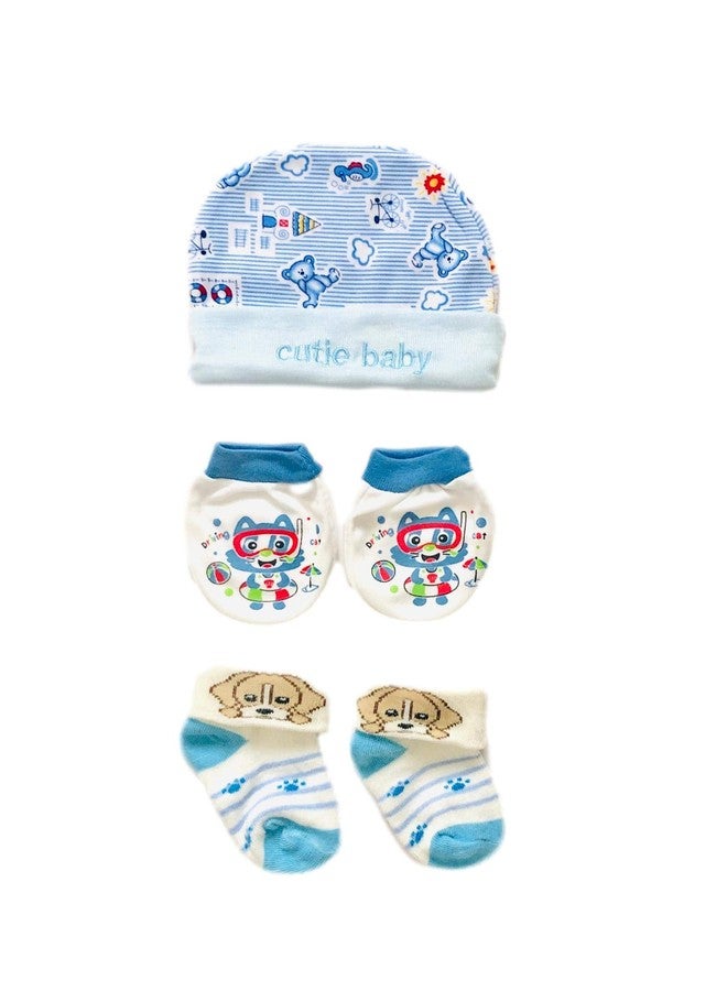 Freshfoot Cute and Colourful New Born Baby socks Set 0 to 12 months, Combo set-3 Pairs socks, 3 Pairs Head-caps, 3 pairs hand gloves/Mittens (Size 0-12 Months)(Pack of 9) Multi-colored (9) - Image 4