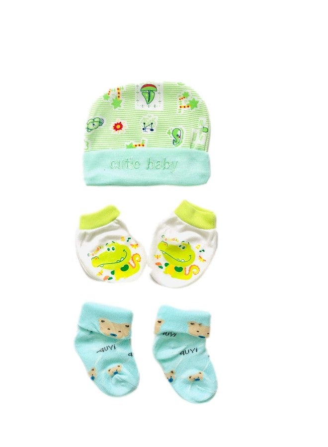 Freshfoot Cute and Colourful New Born Baby socks Set 0 to 12 months, Combo set-3 Pairs socks, 3 Pairs Head-caps, 3 pairs hand gloves/Mittens (Size 0-12 Months)(Pack of 9) Multi-colored (9) - Image 3