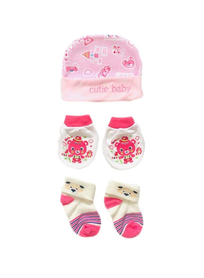 Freshfoot Cute and Colourful New Born Baby socks Set 0 to 12 months, Combo set-3 Pairs socks, 3 Pairs Head-caps, 3 pairs hand gloves/Mittens (Size 0-12 Months)(Pack of 9) Multi-colored (9) - Image 2