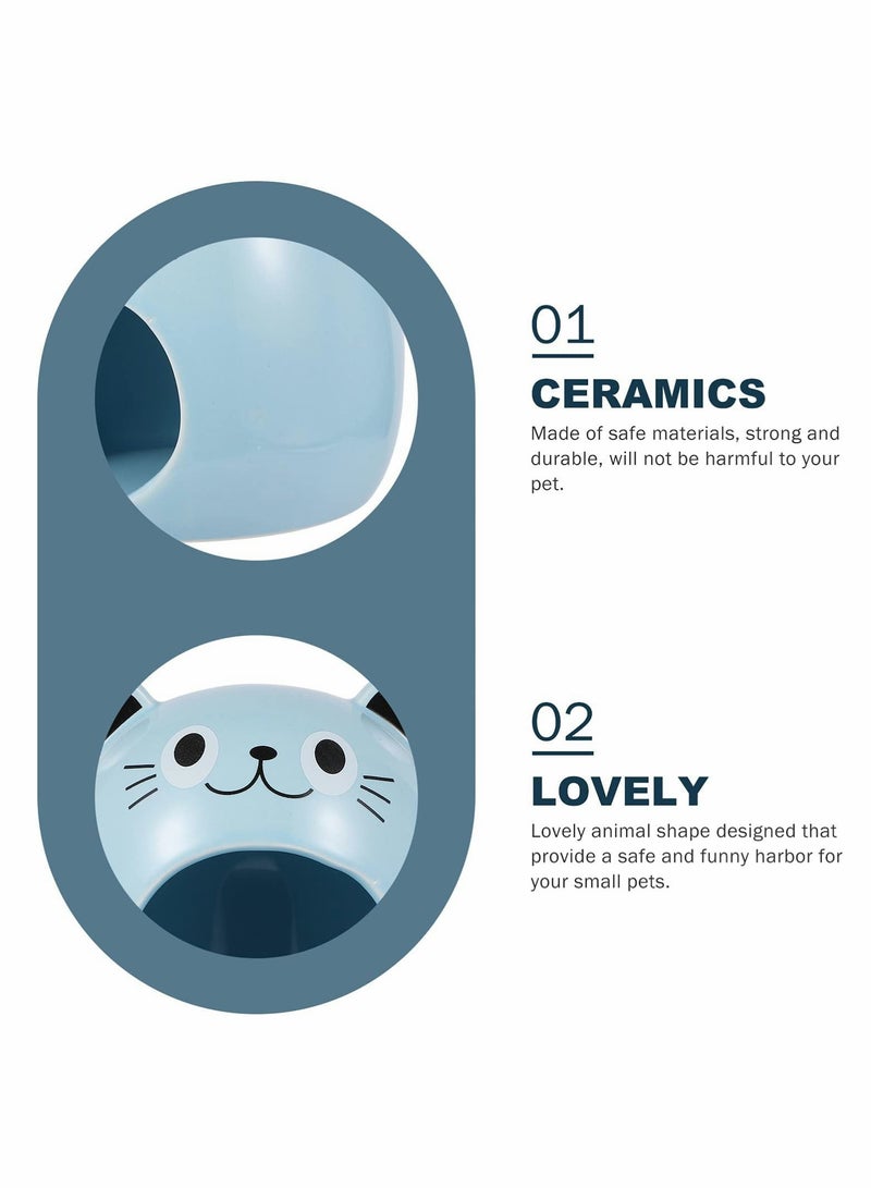 Generic Ceramic Hamster Bed House, Small Animal Cartoon Shape Critter Bath Cave  - Image 4