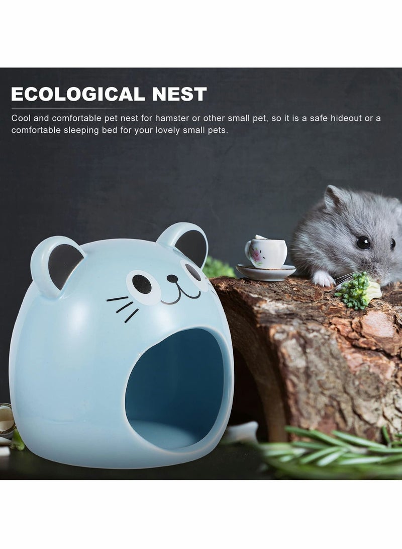 Generic Ceramic Hamster Bed House, Small Animal Cartoon Shape Critter Bath Cave  - Image 3