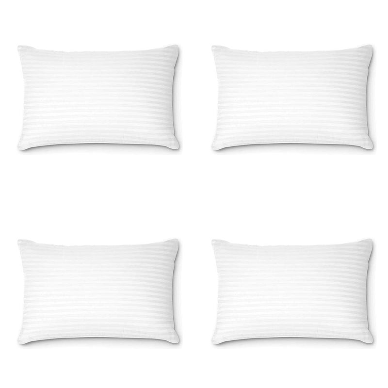 TrueCloud TrueCloud Rectangular 12x24 Inches Cushion, Set of 4, Microfiber Hotel Quality Premium Fibre Soft Cushion, Lumbar Pillow Filler, White  - Image 1
