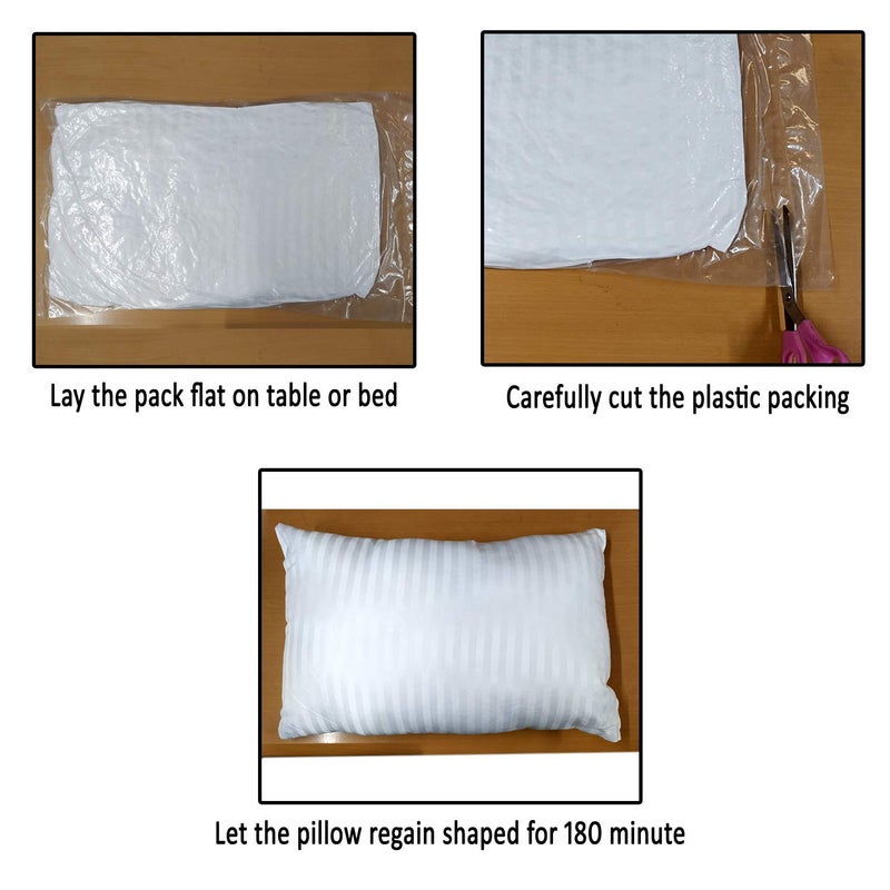 TrueCloud TrueCloud Rectangular 12x24 Inches Cushion, Set of 4, Microfiber Hotel Quality Premium Fibre Soft Cushion, Lumbar Pillow Filler, White  - Image 5
