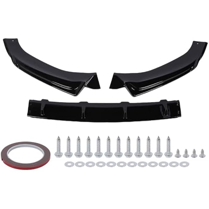 Sunisfa 3pcs Front Bumper Lip Spoiler Splitter Body Kit Bumper Lip Diffuser Replacement for SQ5 FY Sline 2018-2020 Gloss Black - Image 1