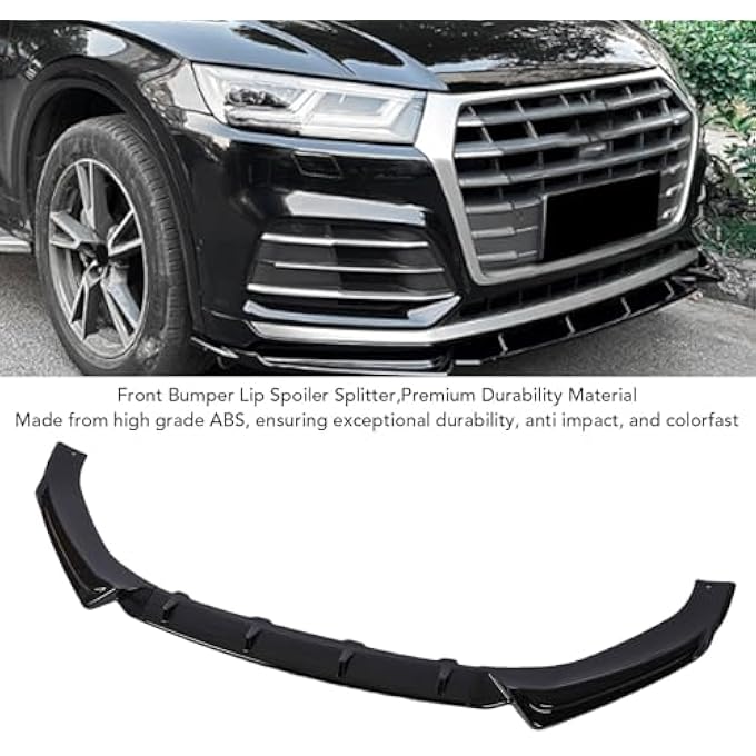 Sunisfa 3pcs Front Bumper Lip Spoiler Splitter Body Kit Bumper Lip Diffuser Replacement for SQ5 FY Sline 2018-2020 Gloss Black - Image 3