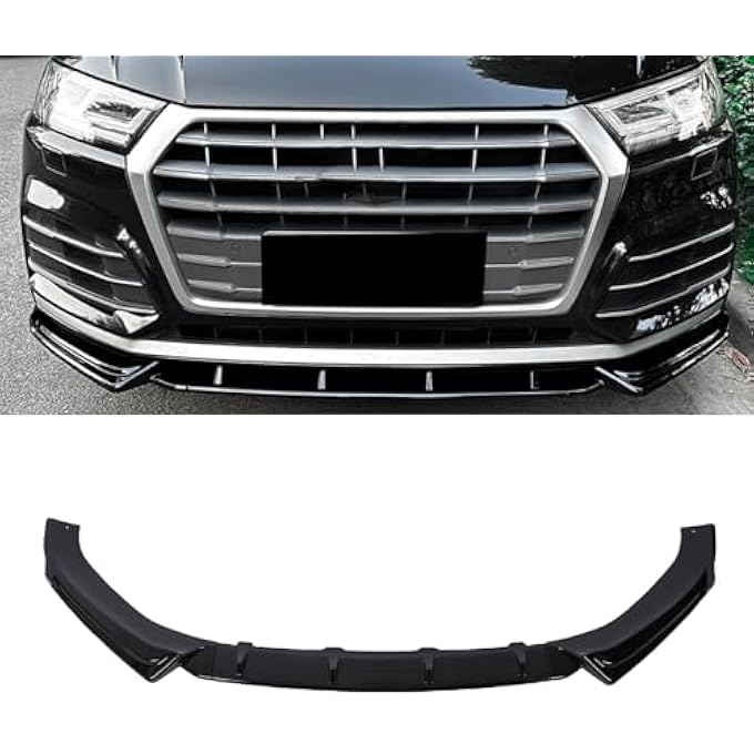 Sunisfa 3pcs Front Bumper Lip Spoiler Splitter Body Kit Bumper Lip Diffuser Replacement for SQ5 FY Sline 2018-2020 Gloss Black - Image 5