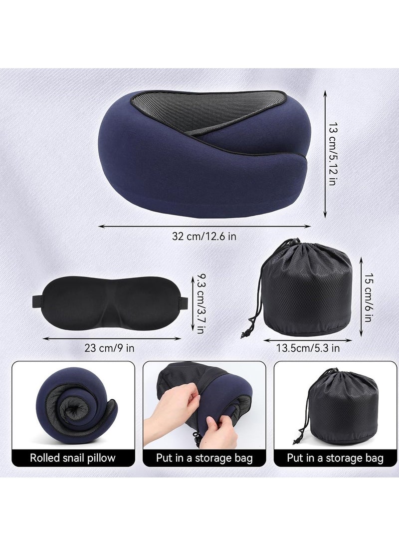 Arabest Travel Neck Pillow, Memory Foam Travel Neck Pillow, Airplane Travel Neck Pillow, 360 Degree Comfort and Breath Neck Pillow, Stowable U-Shaped Pillow with 3D Eye Mask and Soft Foam Earplugs - Image 2