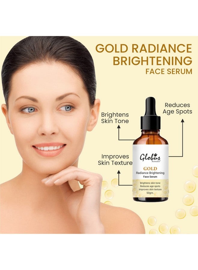 Globus Remedies Gold Radiance Anti Aging Face Serum For Skin Lightening & Dark Spots Removal 50Ml (Pack1) - Image 2