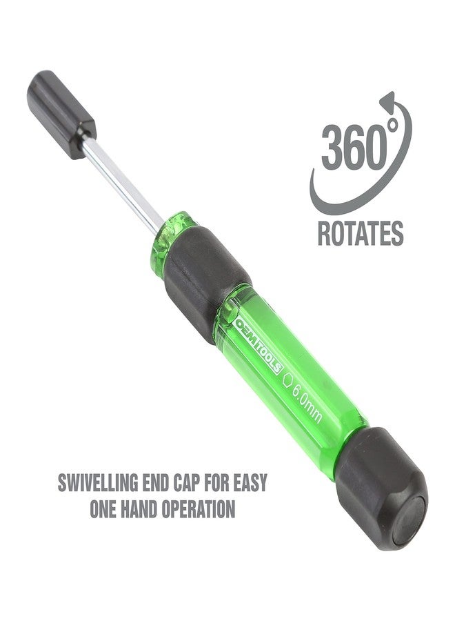 OEMTOOLS 22562 7 Piece Precision Nut Driver Set, Green and Black, Metric Nut Drivers for Jewelry and Electronics, Metric 3-6 MM Nut Driver Set - Image 4