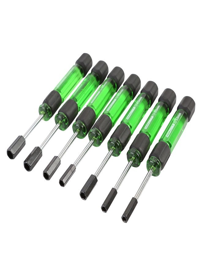 OEMTOOLS 22562 7 Piece Precision Nut Driver Set, Green and Black, Metric Nut Drivers for Jewelry and Electronics, Metric 3-6 MM Nut Driver Set - Image 1
