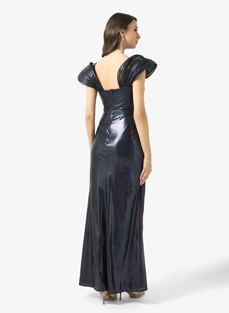 Little Mistress Navy Metallic Maxi - Image 2