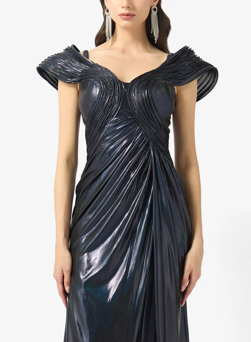 Little Mistress  Navy Metallic Maxi for Women | Best Price UAE