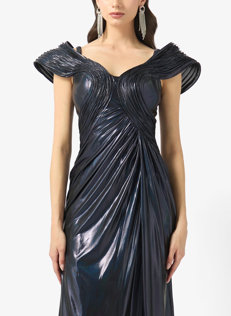 Little Mistress Navy Metallic Maxi - Image 3