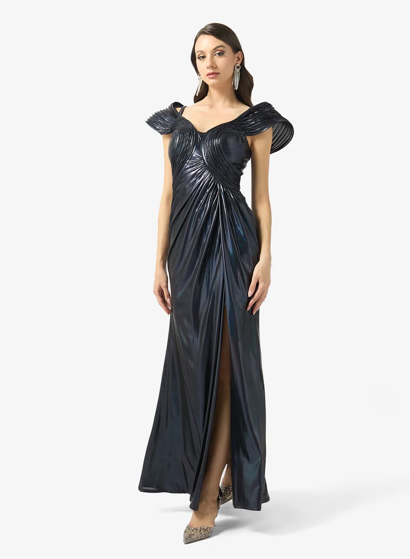 ليتل مسترس كحلي معدني ماكسي