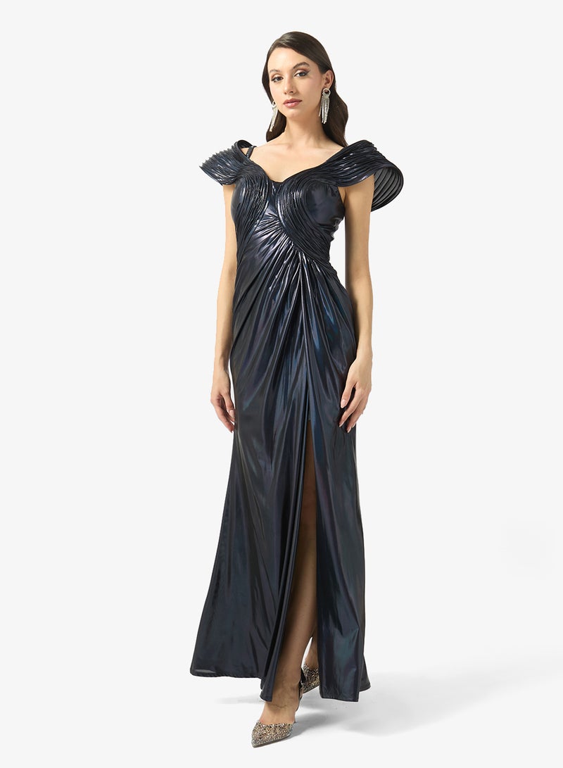Little Mistress Navy Metallic Maxi - Image 1