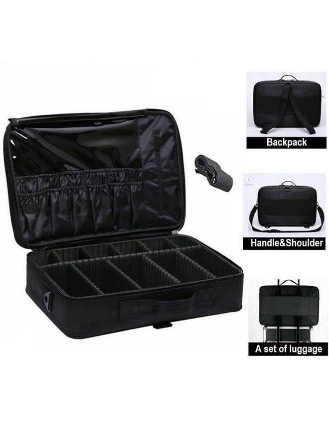 Shrux Travel Toiletry and Makeup Brush Organizer Bag | Adjustable Compartment Cosmetic Organizer Case | Beauty Product and Jewellery Storage Bag with Shoulder Strap | Travel Vanity Box- 1Pcs - Image 4