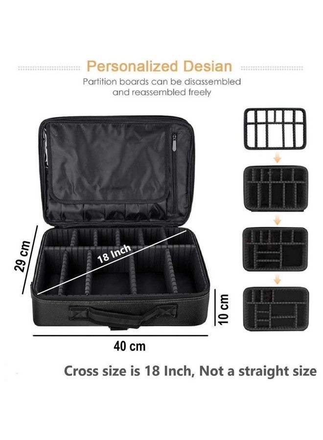 Shrux Travel Toiletry and Makeup Brush Organizer Bag | Adjustable Compartment Cosmetic Organizer Case | Beauty Product and Jewellery Storage Bag with Shoulder Strap | Travel Vanity Box- 1Pcs - Image 5