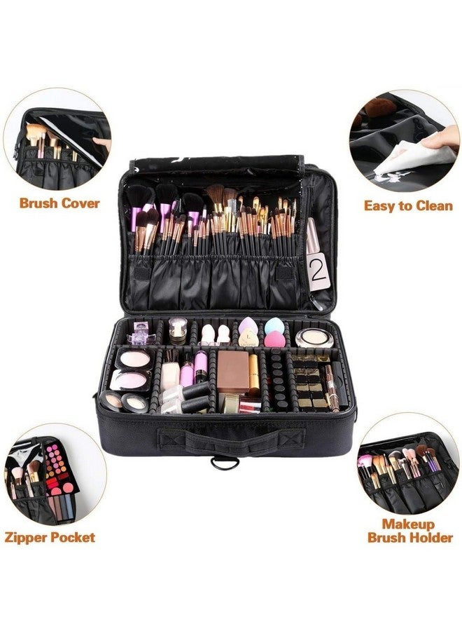 Shrux Travel Toiletry and Makeup Brush Organizer Bag | Adjustable Compartment Cosmetic Organizer Case | Beauty Product and Jewellery Storage Bag with Shoulder Strap | Travel Vanity Box- 1Pcs - Image 2